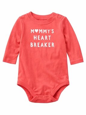 Garanimals Coral Long-Sleeve Bodysuit with White Print